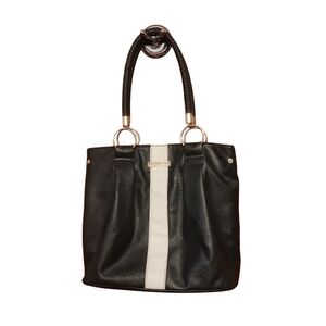 Kenneth Cole Reaction Black & White Oversized Hand Bag Purse Vintage Y2K STYLE